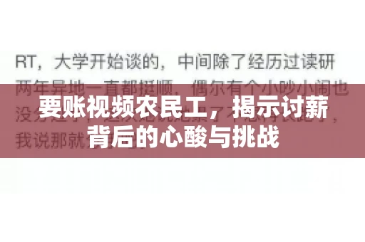 要账视频农民工，揭示讨薪背后的心酸与挑战