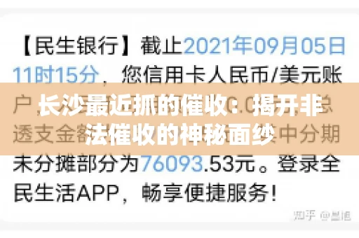 长沙最近抓的催收：揭开非法催收的神秘面纱